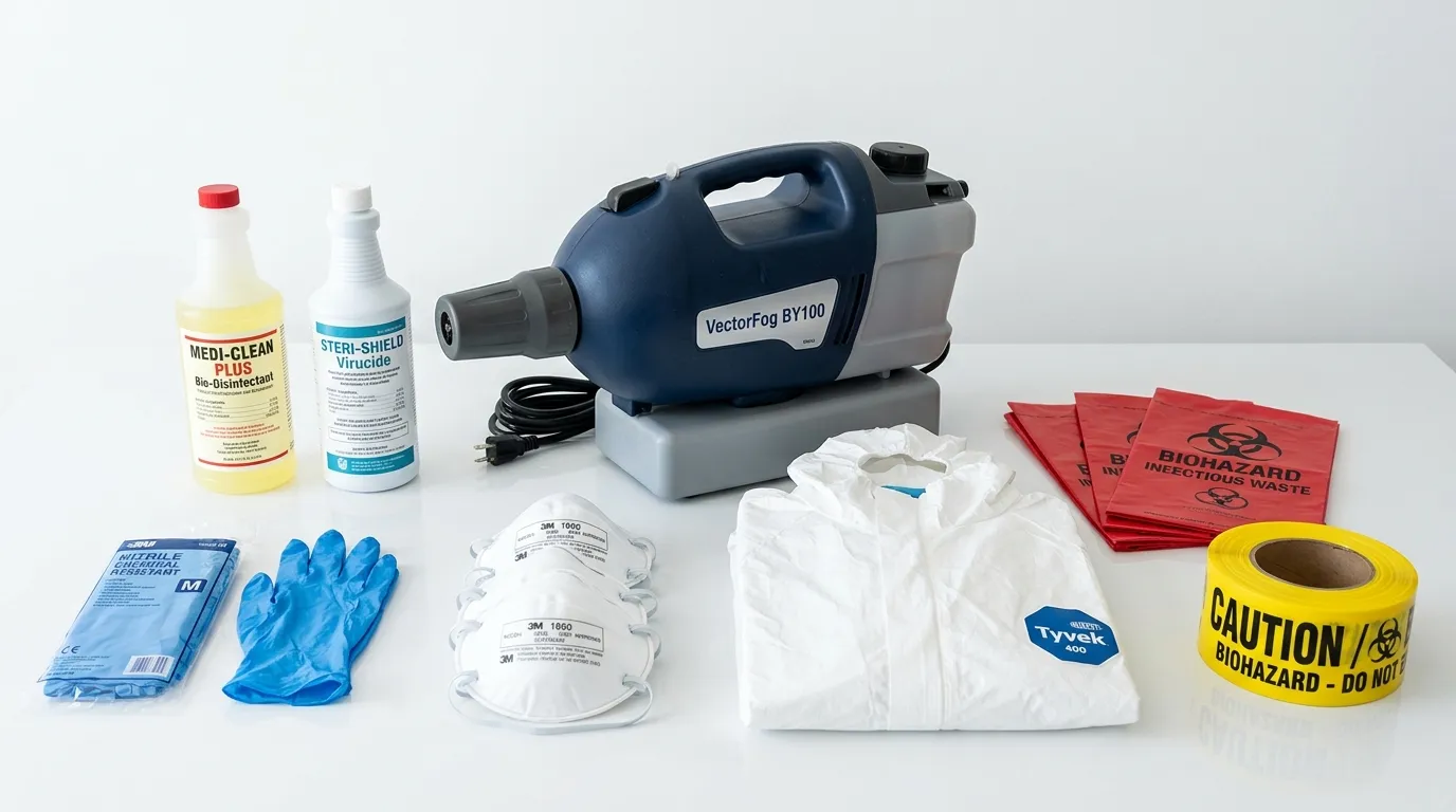 Professional biohazard remediation crew working in Redford