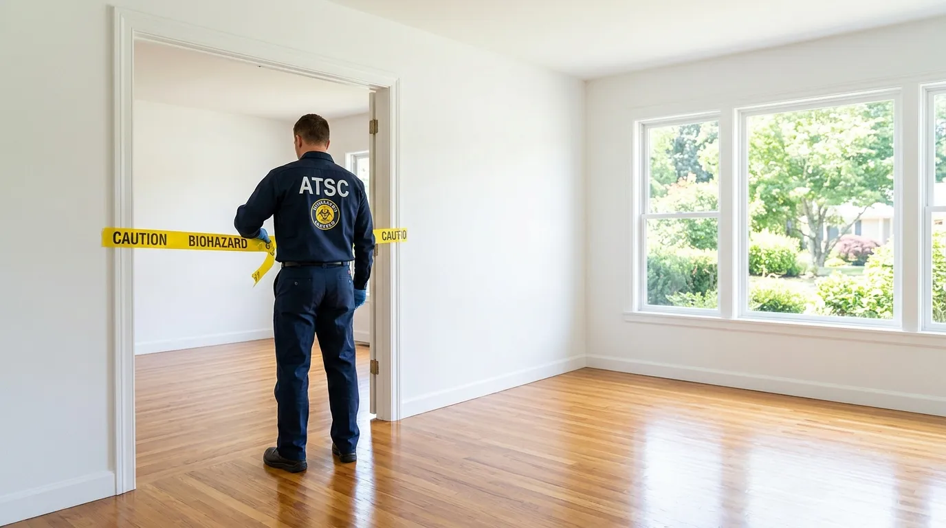 Certified biohazard cleanup crew performing Trauma Scene Cleanup in Redford